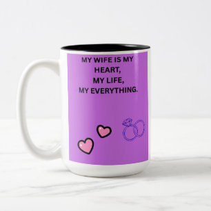 MEINE FRAU IST MEIN HERZ MEIN LEBEN MEIN ALLES ZWEIFARBIGE TASSE