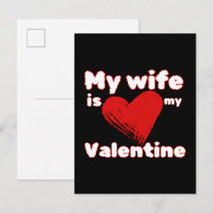 Meine Frau ist mein Valentinsliebster Einladungspostkarte