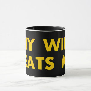Meine Frau schlägt mich Retro Vintage Lustig Tasse