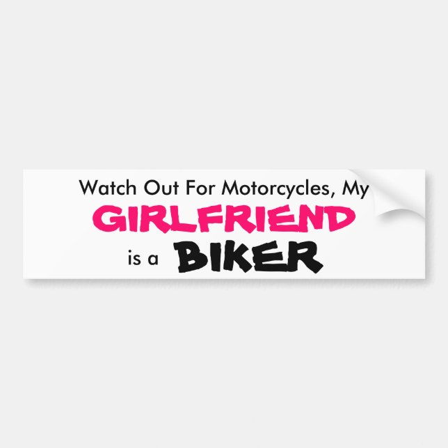 Meine Freundin ist Biker-Autoaufkleber Autoaufkleber (Vorne)