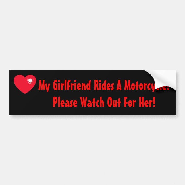 Meine Freundin reitet einen Motorrad-Autoaufkleber Autoaufkleber (Vorne)