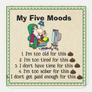 Meine Fünf-Moods-Sticker Quadratischer Aufkleber