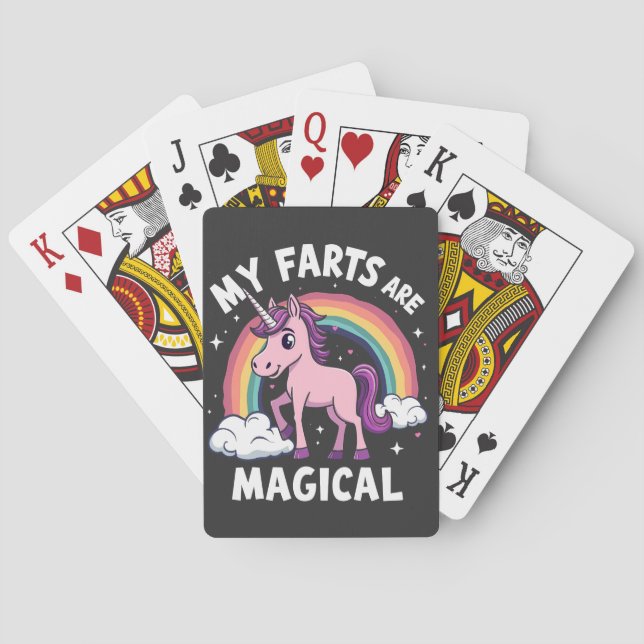 Meine Furzen sind zauberhafter, sonniger Regenboge Spielkarten (Rückseite)