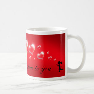 Meine ganze Liebe schicken - Tasse mit Blasen-Herz