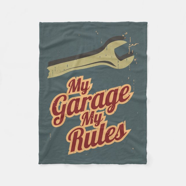Meine Garage meine Regeln Fleecedecke (Vorderseite)