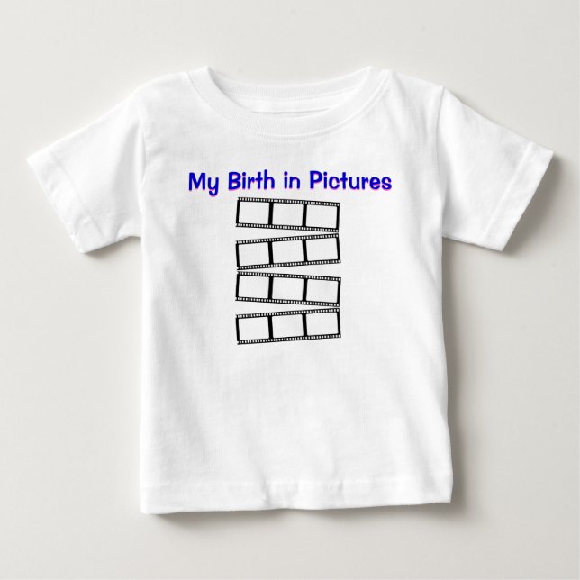 Meine Geburt in Bildern Baby T-shirt (Vorderseite)