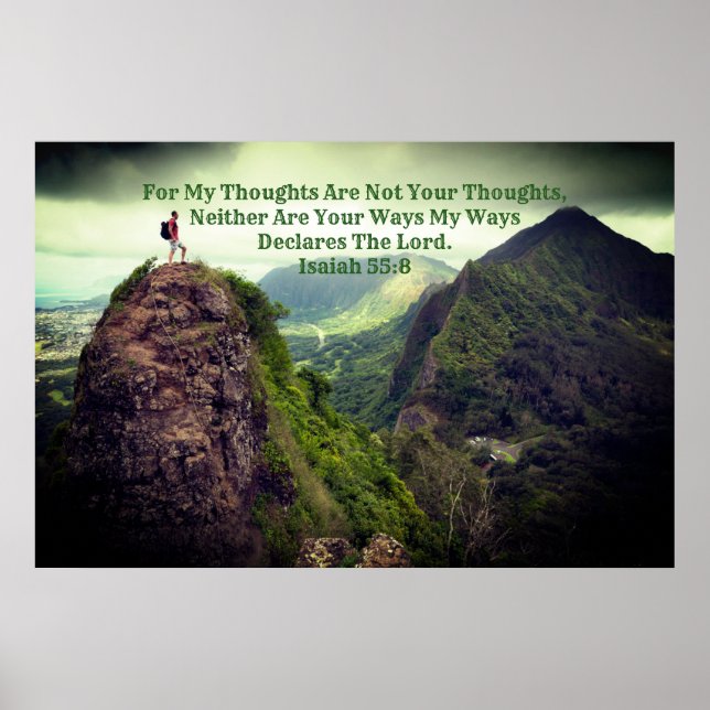 "Meine Gedanken" Isaiah 55:8 Anointed Prophetic Poster (Vorne)