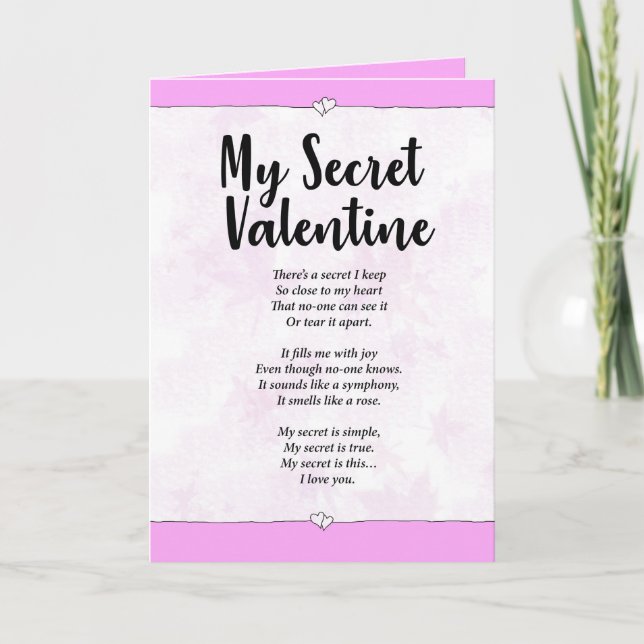 Meine geheime Valentinkarte Feiertagskarte (Vorderseite)