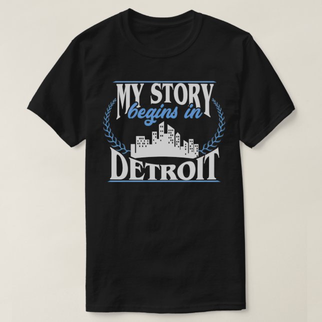 Meine Geschichte beginnt in Detroit Pullover (Design vorne)