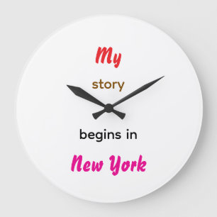 Meine Geschichte beginnt in New York Große Wanduhr