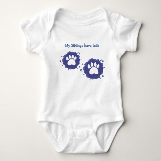 Meine Geschwister haben Schwänze Baby Strampler (Vorderseite)