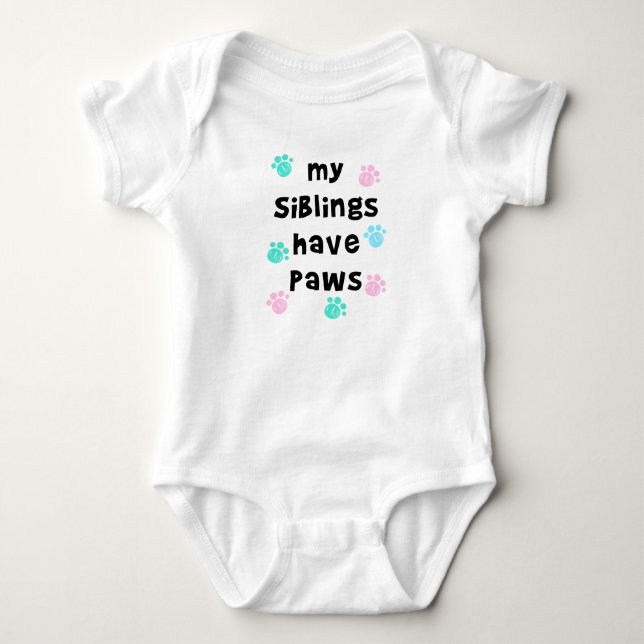 Meine Geschwister haben Tatzen Baby Strampler (Vorderseite)