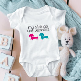 Meine Geschwister sind Dackeln Dackel Baby Outfit Strampler
