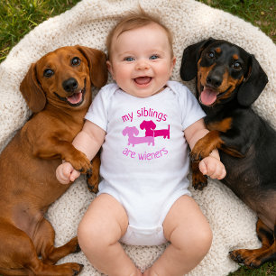 Meine Geschwister sind Wiener Dachshund Baby Mädch Strampler