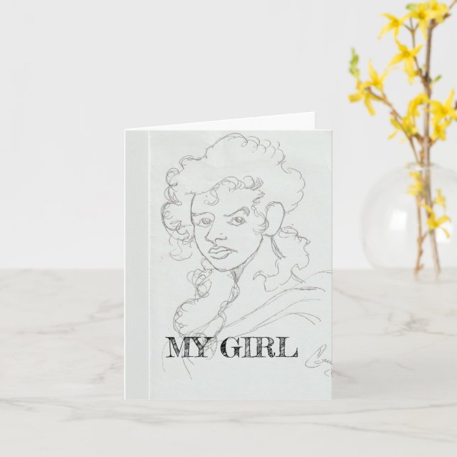 Meine Girl-Begrüßungskarte Karte (Gelbe Blume)