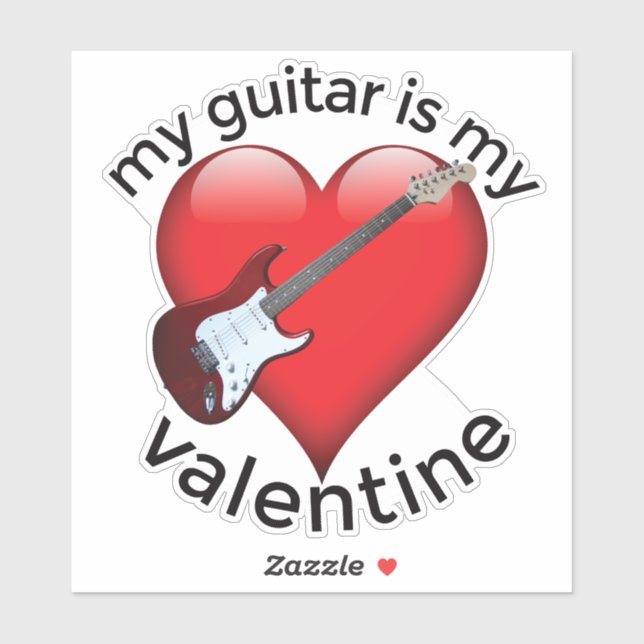 Meine Gitarre ist meine Valentine Aufkleber (Blatt)