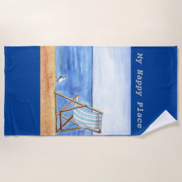Meine glückliche Platz-Aquarell-und Strandtuch