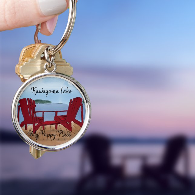 Meine glückliche Position anpassen Schlüsselanhänger (Keep the keys to your cabin sayfe with cute customised lake view keyrings.)
