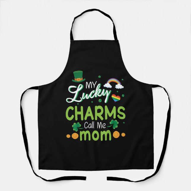 Meine glücklichen Charme nennen mich Mama glücklic Schürze (Vorderseite)