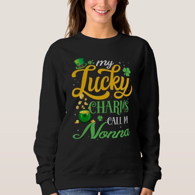 Meine glücklichen Charme nennen mich Nonna Happy S Sweatshirt (Vorderseite)
