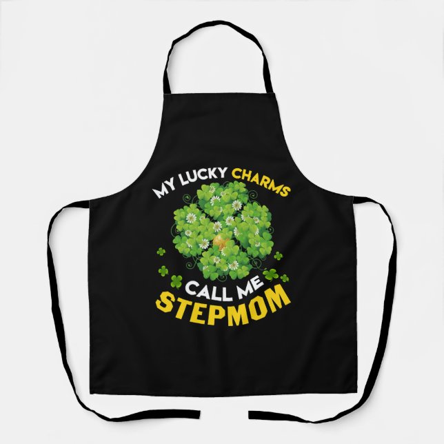 Meine Glücklichen nennen mich StepMom Patricks Day Schürze (Vorderseite)