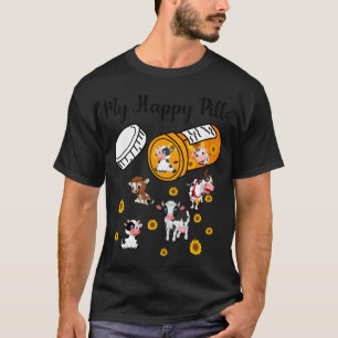 Meine glücklichen Pillen Süße Kuh Tiere Färsen T-Shirt