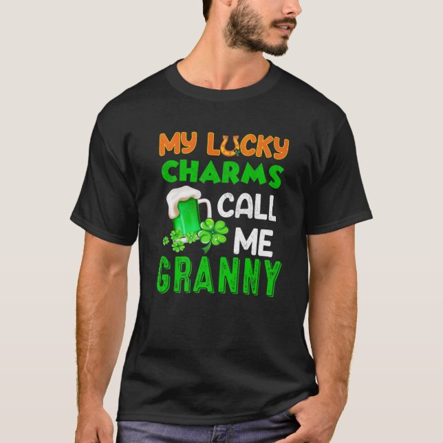 Meine Glücksbringer nennen mich Granny Oma Beer St T-Shirt (Vorderseite)