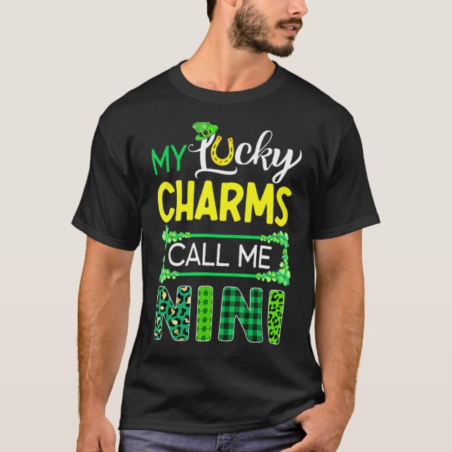Meine Glücksbringer nennen mich Nini St Patricks D T-Shirt (Vorderseite)