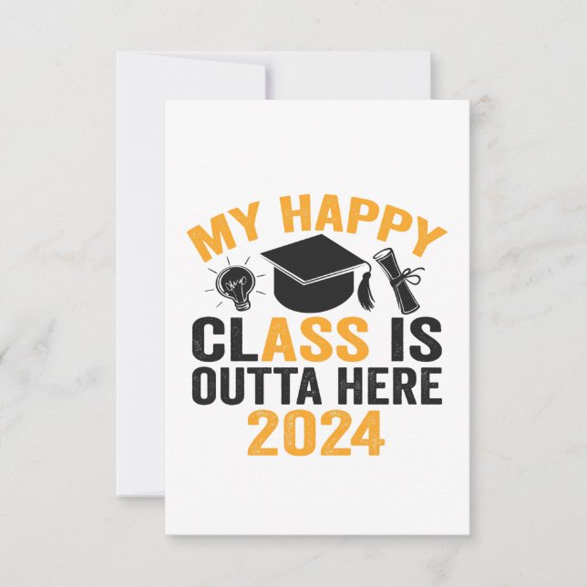 Meine Glücksklasse ist Outta Here 2024 Funny Absch Dankeskarte (Vorderseite)