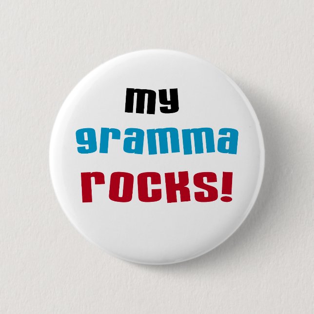 Meine Gramma Rocks T - Shirt und Geschenke Button (Vorderseite)