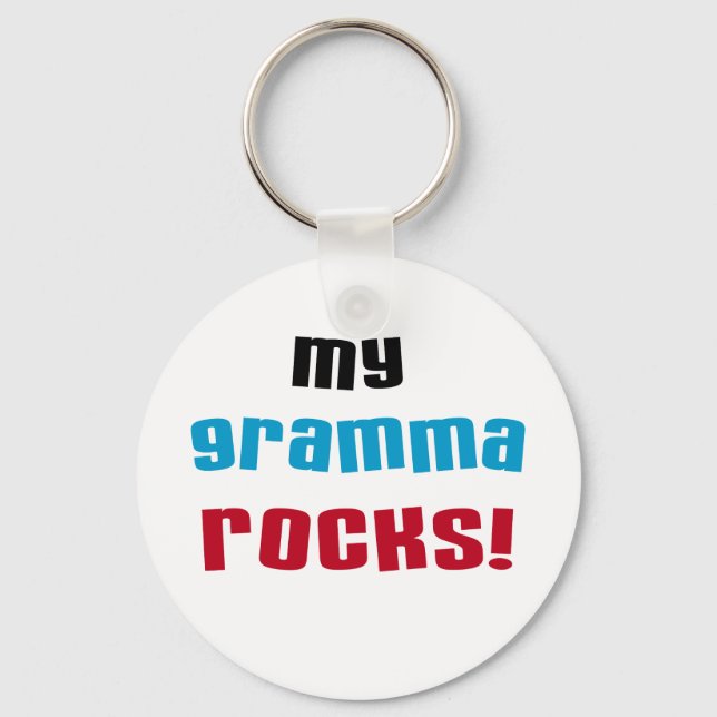 Meine Gramma Rocks T - Shirt und Geschenke Schlüsselanhänger (Vorderseite)
