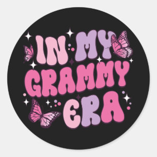 Meine Grammy Era Funny Butterfly Groovy Retro Mütt Runder Aufkleber