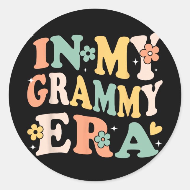 Meine Grammy Era Funny Sarcastic Groovy Retro Mütt Runder Aufkleber (Vorderseite)