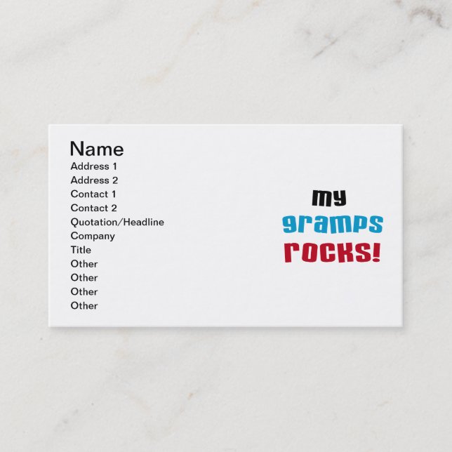 Meine Grampen Rocks T - Shirt und Geschenke Visitenkarte (Vorderseite)