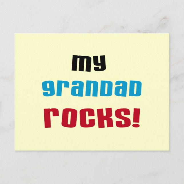 Meine Grandad Rocks T - Shirt und Geschenke Postkarte (Vorderseite)