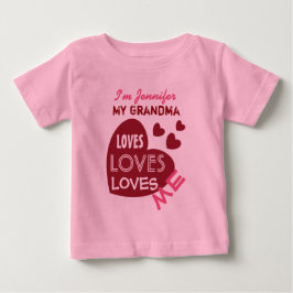 Meine GRANDMA Lieben Me Red Hearts Custom Text V06 Baby T-shirt