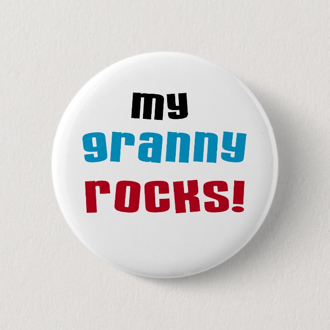 Meine Granny Rocks T Shirts und Geschenke Button (Vorderseite)
