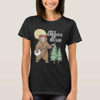 Meine Gras ist Blue Banjo Bär Hippie Grizzly2 T-Shirt