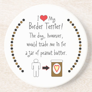 Meine Grenzterrier-Liebe-Erdnussbutter Sandstein Untersetzer