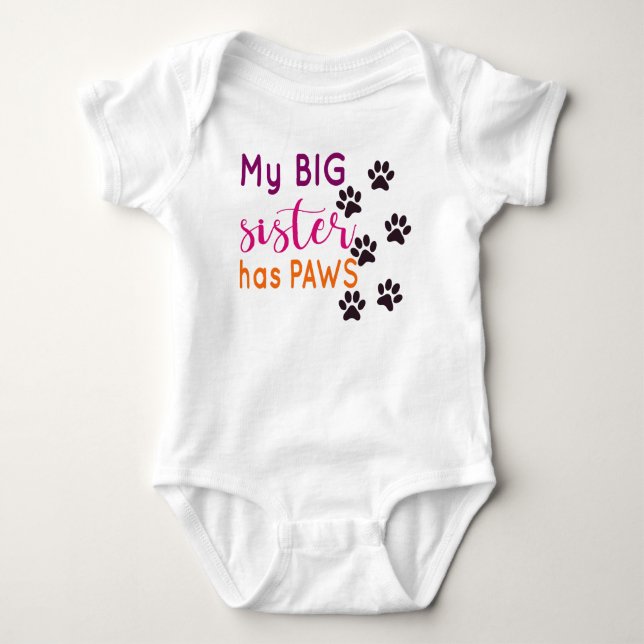 Meine große Schwester hat Pfoten - Niedlich Baby Strampler (Vorderseite)
