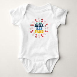Meine große Schwester hat Pfoten - Niedlich Baby Strampler