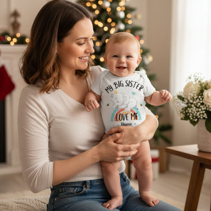 Meine große Schwester liebt mich Personalisierter Baby Strampler