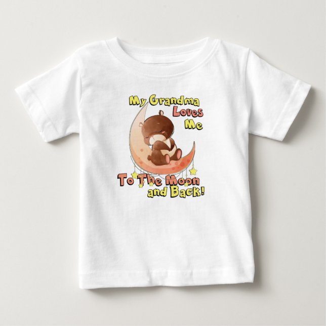 Meine Großmutter-Lieben ich zum Mond und zur Baby T-shirt (Vorderseite)