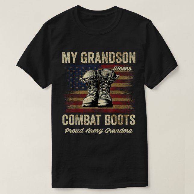 Meine Großmutter trägt Kampfstiefel, Proud-Armeege T-Shirt (Design vorne)