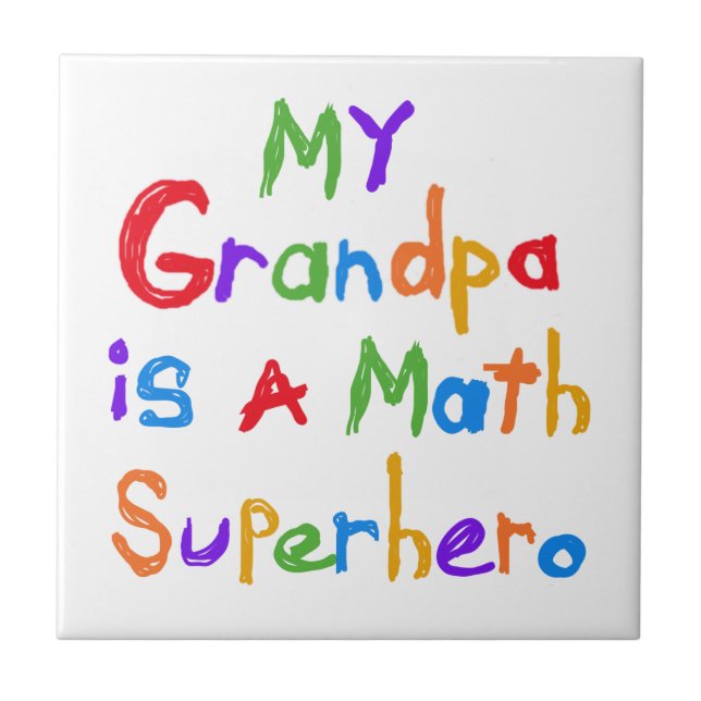 Meine Großvater-Mathesuperhero-T - Shirts und Fliese (Vorderseite)