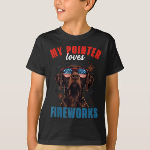 Meine GSP Lieben Feuerwerk 4. Juli Patriotic Dog L T-Shirt