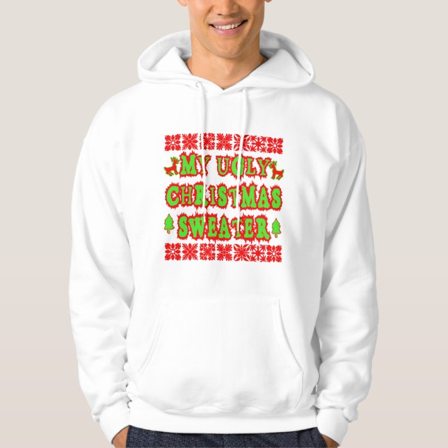 MEINE HÄSSLICHE WEIHNACHTSstrickjacke Hoodie (Vorderseite)