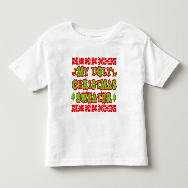 MEINE HÄSSLICHE WEIHNACHTSstrickjacke Kleinkind T-shirt (Vorderseite)