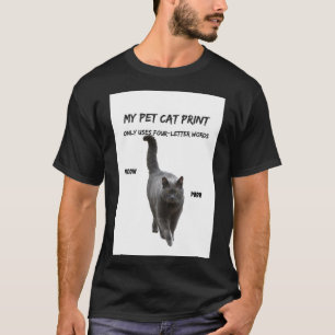 Meine Hauskatze Print Funny Cat T - Shirt 4 Buchst