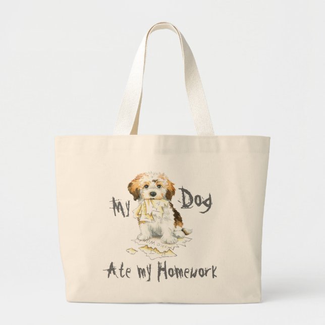 Meine Havanese Ate My Hausaufgaben Jumbo Stoffbeutel (Vorne)